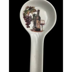 Wine and Grapes  ceramic spoon rest -Italy